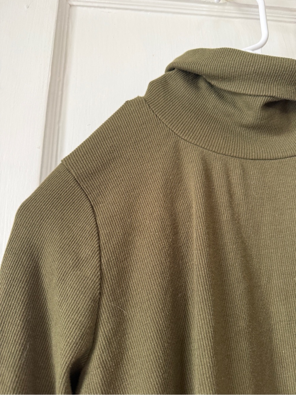 Olive Green Turtleneck Long Sleeve Top - Picture 3 of 6